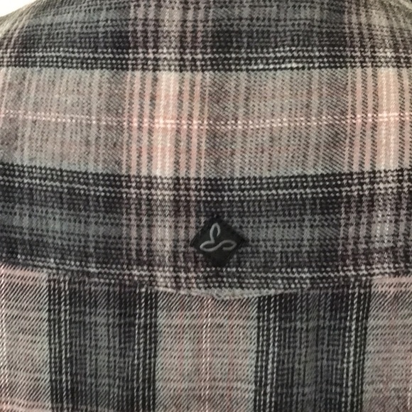 PrAna XL plaid cotton front button shirt. - Picture 3 of 9
